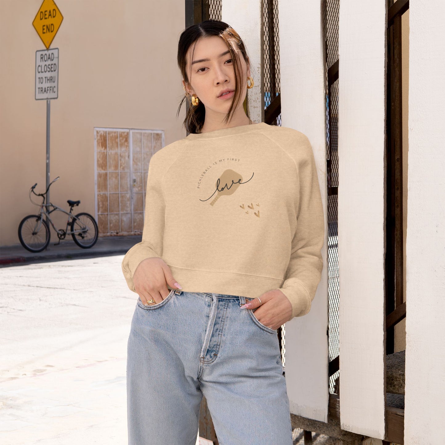 "Pickleball is My First Love" Women's Cropped Sweatshirt | 2 Colors