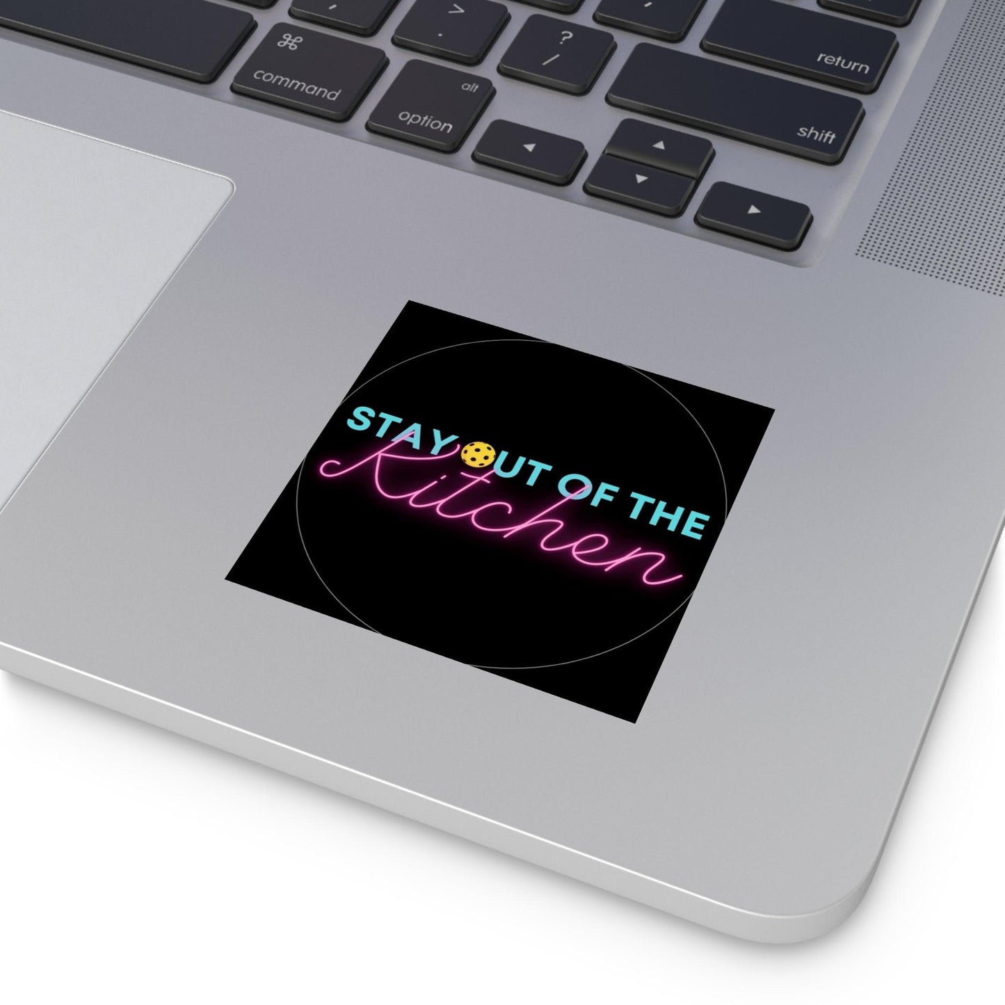 "Stay Out of the Kitchen" Square Pickleball Stickers, Indoor\Outdoor, 5 Sizes