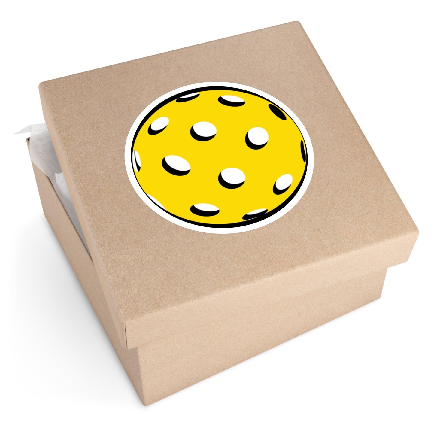 Yellow Pickleball Stickers – 2" to 6" Vinyl, Scratch & Water-Resistant, Laminate Coated, Durable Outdoor Decals