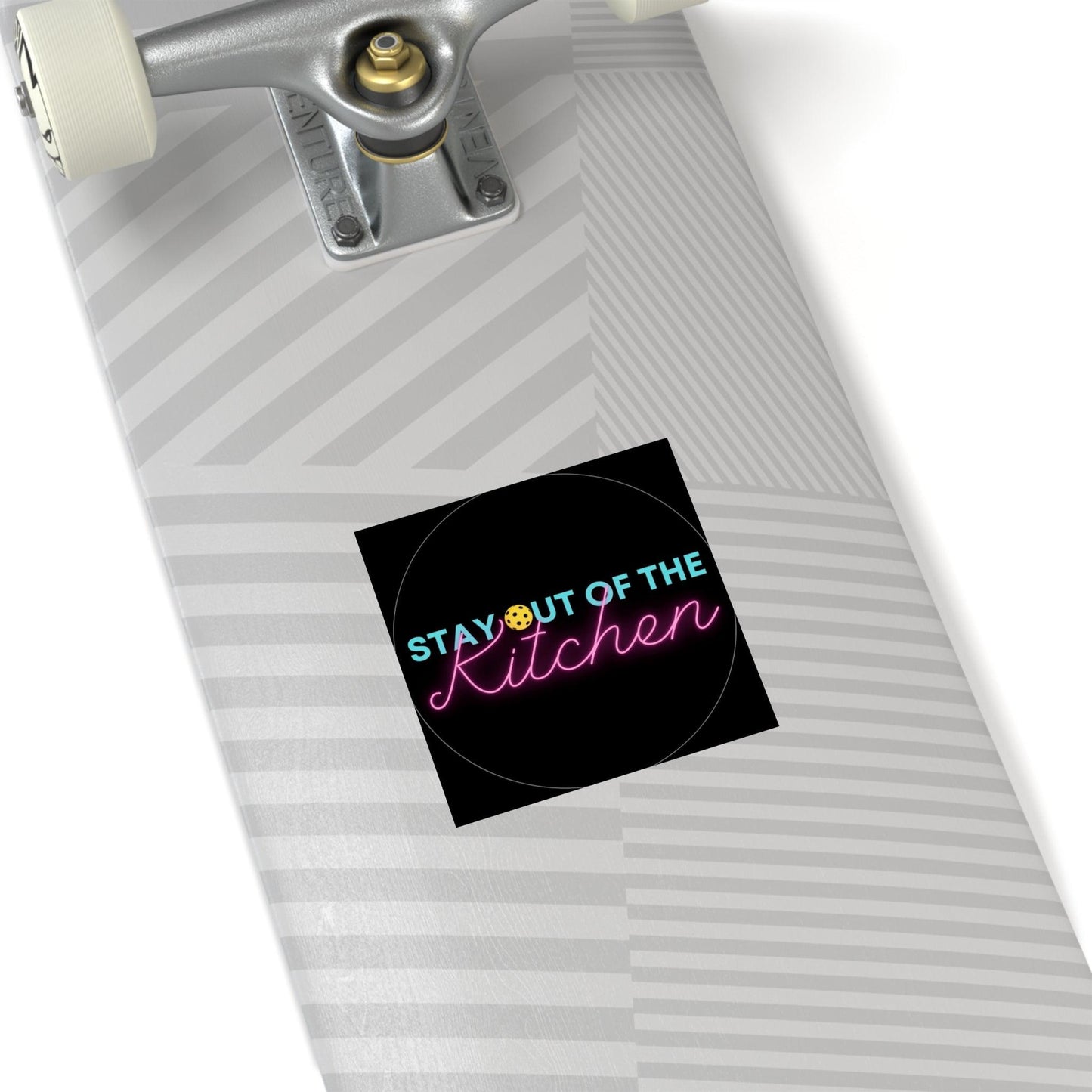 "Stay Out of the Kitchen" Square Pickleball Stickers, Indoor\Outdoor, 5 Sizes