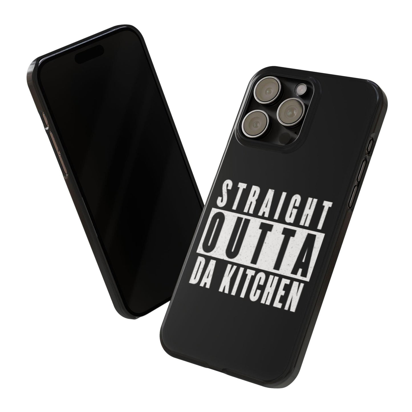 "Straight Outta Da Kitchen" Pickleball Slim Phone Case | Black | Fits iPhone 15 and iPhone 14 Models