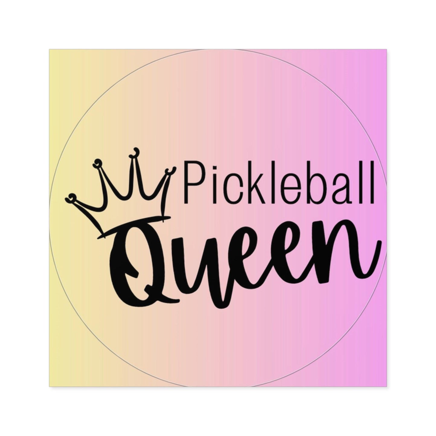 "Pickleball Queen" Square Pickleball Stickers, Indoor\Outdoor, 5 Sizes