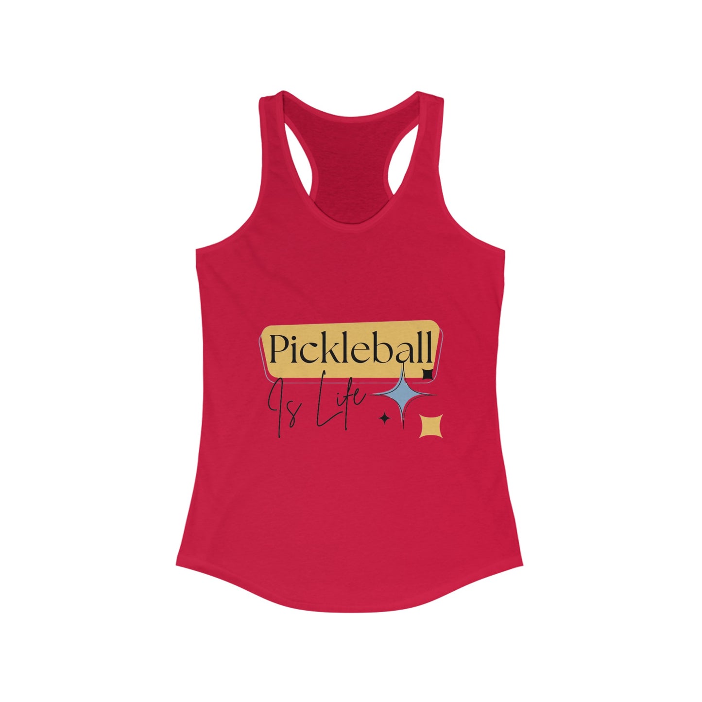 "Pickleball is Life" Women's Ideal Racerback Pickleball Tank | Lightweight for Active Pickleball Lifestyle | 6 Sizes, 17 Colors