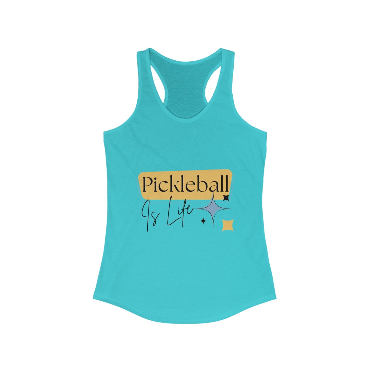 "Pickleball is Life" Women's Ideal Racerback Pickleball Tank | Lightweight for Active Pickleball Lifestyle | 6 Sizes, 17 Colors