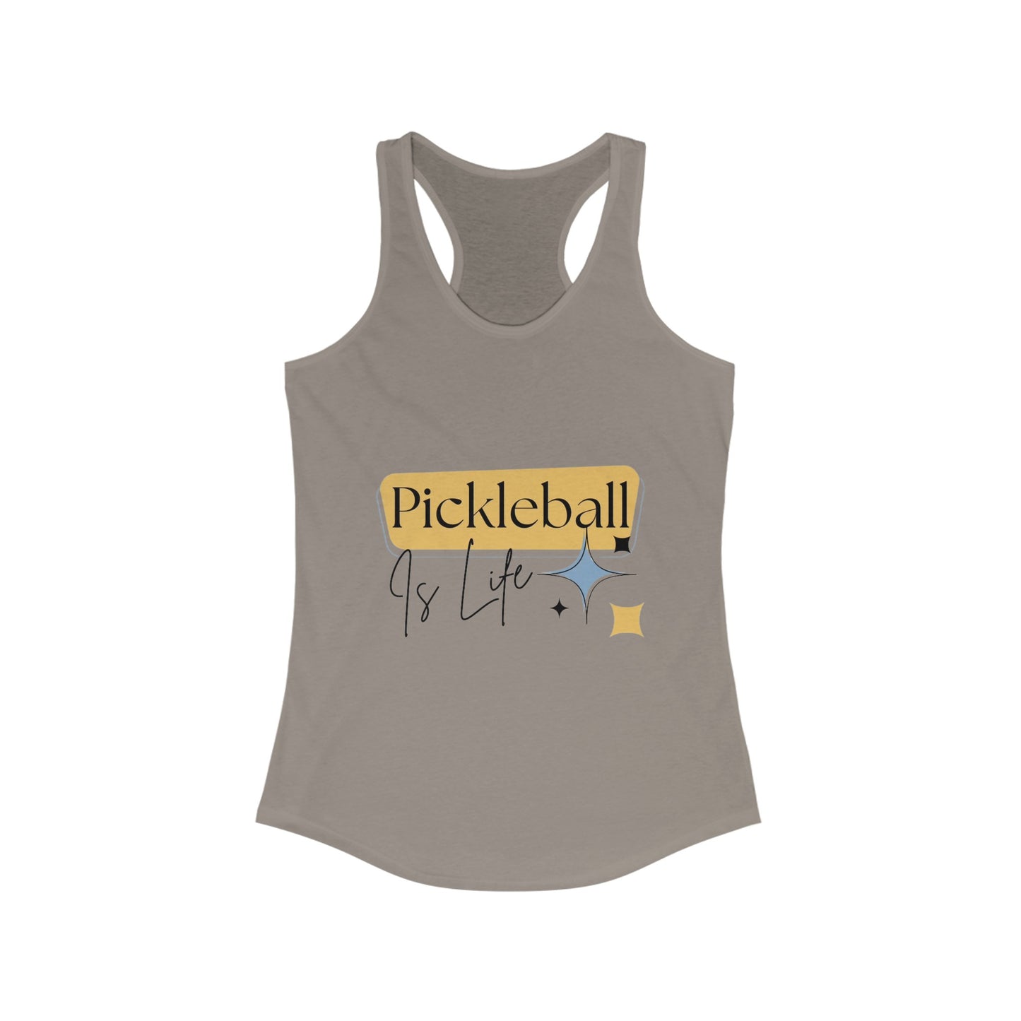 "Pickleball is Life" Women's Ideal Racerback Pickleball Tank | Lightweight for Active Pickleball Lifestyle | 6 Sizes, 17 Colors