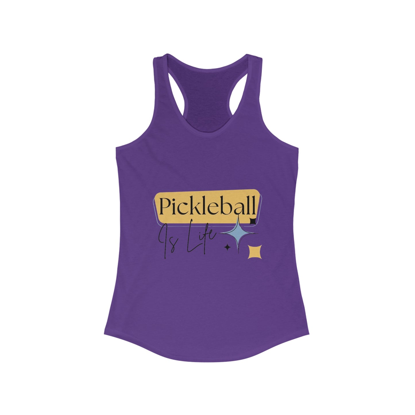 "Pickleball is Life" Women's Ideal Racerback Pickleball Tank | Lightweight for Active Pickleball Lifestyle | 6 Sizes, 17 Colors