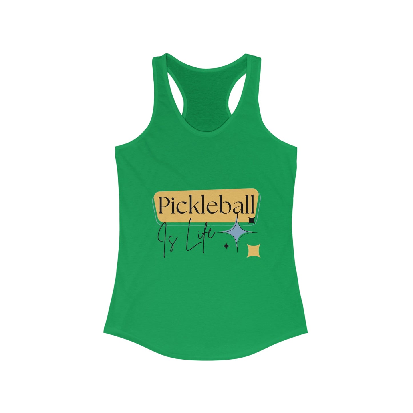 "Pickleball is Life" Women's Ideal Racerback Pickleball Tank | Lightweight for Active Pickleball Lifestyle | 6 Sizes, 17 Colors