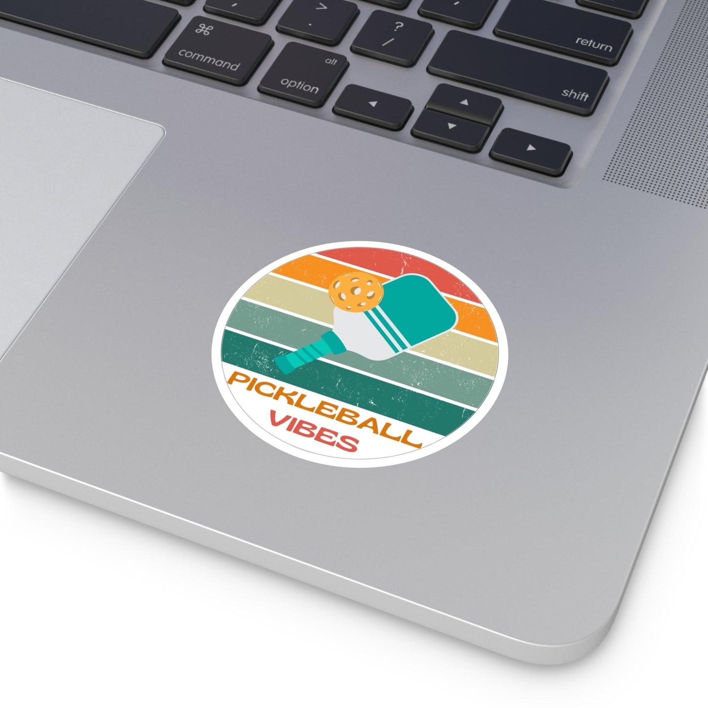 "Pickleball Vibes" Round Pickleball Stickers - Durable Vinyl for Indoor & Outdoor Use - 5 Sizes Available