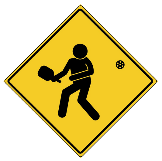 Pickleball Road Sign Square Pickleball Stickers, Indoor\Outdoor, 5 Sizes